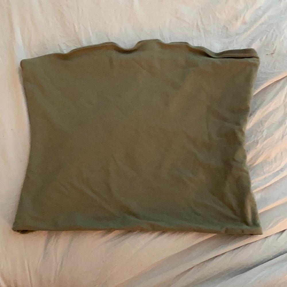 Green tube crop top